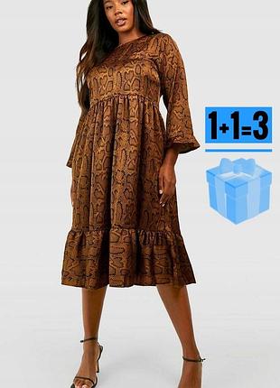 Нова! міді сукня в зміїний принт boohoo 16