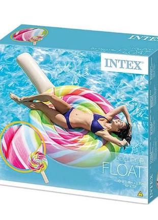 Надувной матрас-плот для плавания intex радужный леденец