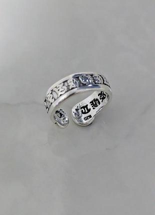 Кольцо silver mini chrome hearts shell 3