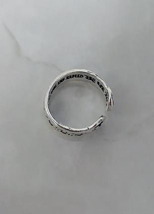 Кольцо silver mini chrome hearts shell 5
