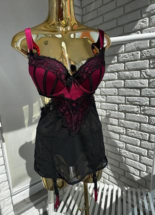 Комплект пеньюар + трусики стринг l л від lovehoney
