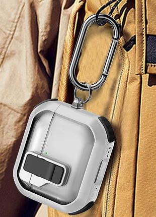 Футляр противоударный locking button для наушников airpods 4 white