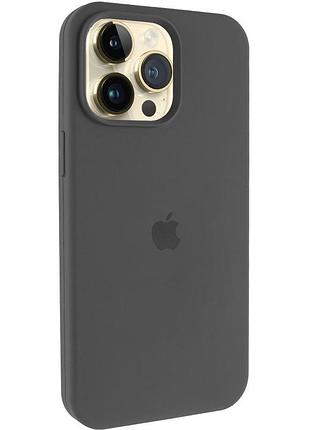 Чехол silicone case (aa) logo with magsafe для apple iphone 12 pro / 12 (6.1") серый / dark gray