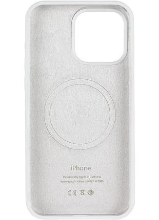 Чехол silicone case (aa) logo with magsafe для apple iphone 14 (6.1 дюйма) белый / white 3