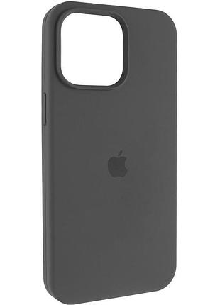 Чехол silicone case (aa) logo with magsafe для apple iphone 14 (6.1") серый / dark gray