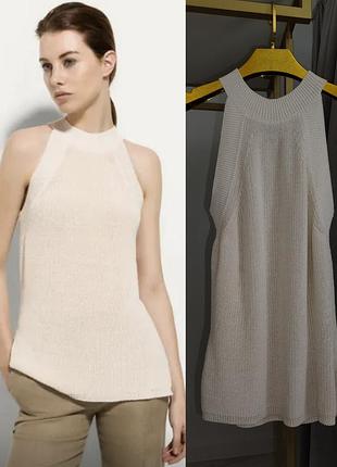 Вязаный топ с воротником хальтер massimo dutti