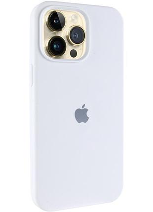 Чехол silicone case (aa) logo with magsafe для apple iphone 12 pro max (6.7") белый / white