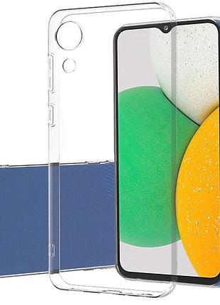 Чохол tpu transparent 1.5 мм із захистом камери для samsung galaxy a03 core, прозорий захисний кейс безбарвний