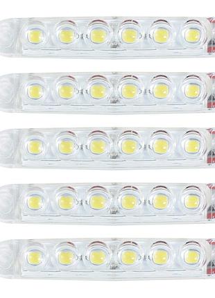 Габарит - білий - 100х10мм - 12/24v led 6 діодів лінза - мрт-23 (5шт)