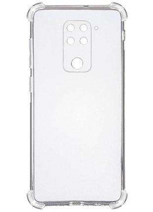 Tpu чохол getman ease logo посилені кути full camera для xiaomi redmi note 9 / redmi 10x безбарвний (прозорий)