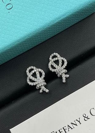 Сережки tiffany knot silver люкс якість