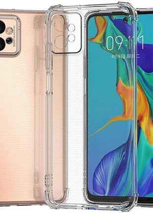Tpu чохол getman ease logo посилені кути full camera для motorola moto g32 безбарвний (прозорий)