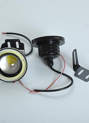 Протитуманні led фари лінза з дхо d=89мм 12v/15w 5000k/cob(2шт) 3843