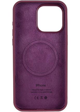 Чохол silicone case (aa) logo with magsafe для apple iphone 15 pro max (6.7") бордовий / plum