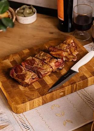 Разделочная доска из дуба 25*40 см домино деревянная кухонная для нарезки и сервировки блюд