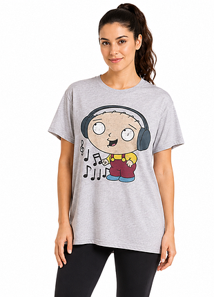 Футболка серая женская с принтом family guy stewie грефины семьянин
