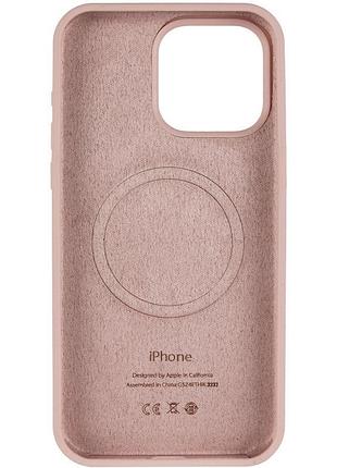 Чехол silicone case (aa) logo with magsafe для apple iphone 14 pro (6.1") розовый / pink sand 3