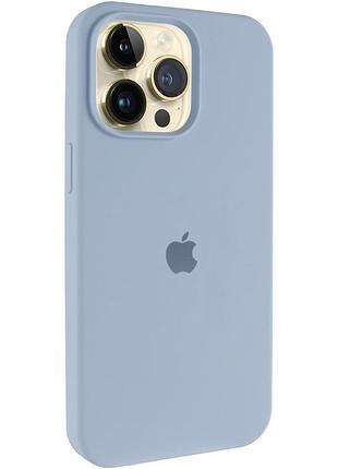 Чехол silicone case (aa) logo with magsafe для apple iphone 12 pro / 12 (6.1") голубой / lilac blue