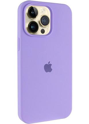 Чохол silicone case (aa) logo with magsafe для apple iphone 14 pro (6.1") бузковий / dasheen