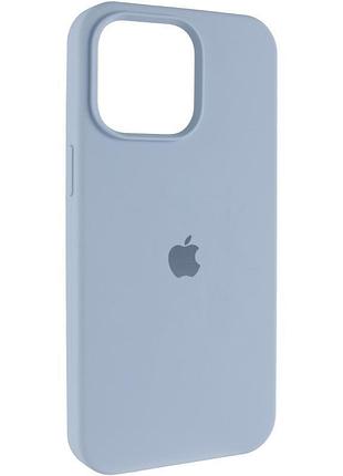 Чехол silicone case (aa) logo with magsafe для apple iphone 14 (6.1") голубой / lilac blue