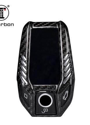 Карбоновый чехол для ключа bmw 7 series x3 3 series 4 series x2 x1 x4 i4 x5 i3 x6 2 series ix 5 series x7 черный