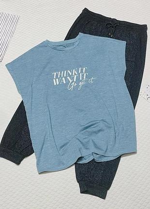 Спортивная футболка голубого цвета от george 👚