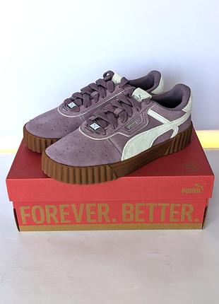 Пурпурные кеды puma carina 3.0 luxe suede sneakers 37,5 (24.5 см)