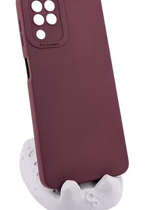Чехол pro camera для samsung galaxy m22 / m225 бампер с микрофиброй бордовый