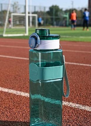 Пляшка-поїлка gym 1 л пластикова спортивна – пляшка для води та тренувань green