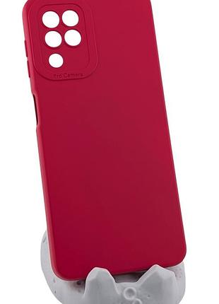 Чохол pro camera для samsung galaxy m32/m325 бампер із мікрофіброю малиновий