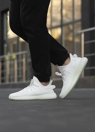Кроссовки унисекс белые летние adidas yeezy boost 350 triple white