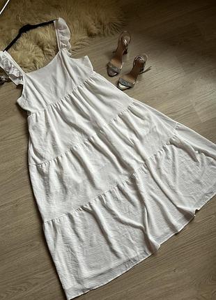 Shein 20-22 р довгий білий сарафан