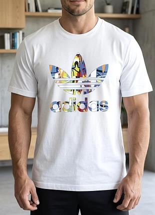 Біла футболка adidas originals love unites trefoil