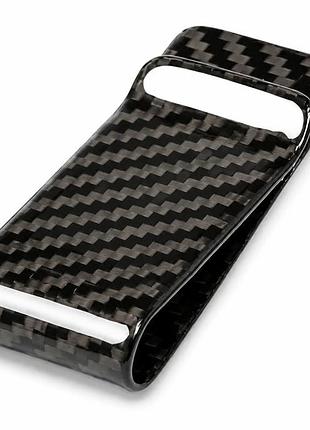 Карбоновий затискач для грошей t-carbon 28 мм глянсовий чорний