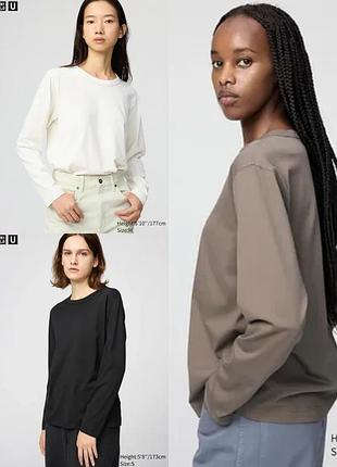 Лонгслив uniqlo из 100% хлопка supima