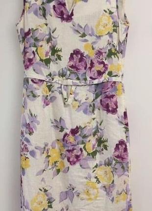 Льняна сукня без рукавів laura ashley у квітковий принт