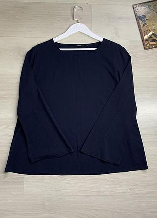 Жіноча віскозна блузка uniqlo кльош силует біла легка стильна сорочка розмір xl / ua 50–52 чудовий стан оригінал