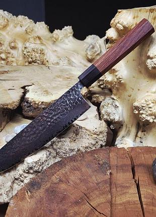 Кований шеф-ніж gyuto 20.5 см із 67 шарів дамаської сталі vg-10 з колодкою з падука та чорного дерева