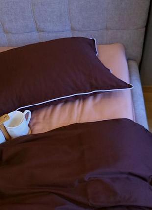Сатин однотонний №154+№165, нав. з кантом (двоспальний)