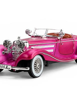 Іграшкова металева модель mercedes-benz 500k special roadster 1936 1:24 ретро кабріолет зі світлом фар, звуком, інерцією