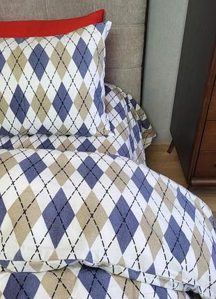 Ромб синий, turkish flannel (полут. на рез.)