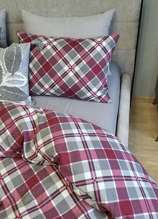 Крафт бордо/сіра гавань, turkish flannel (сімейний)