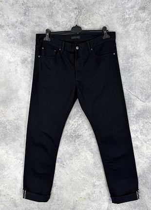 Uniqlo selvedge черные мужские джинсы edwin folk