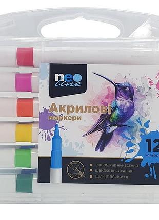 Набір акрилових маркерів neo line 12 кольорів 4061-12 sh