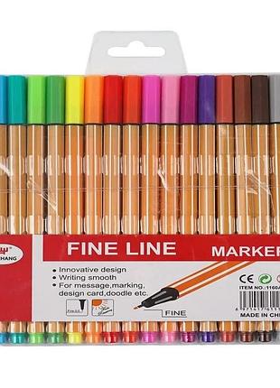 Ручки капиллярные stenson ww00415st "fine line" - 18 цветов в наборе