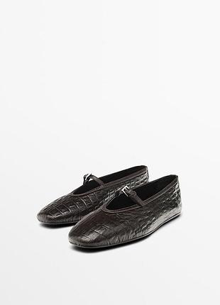 Туфли лоферы мокасины женские кожаные коричневые massimo dutti