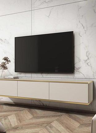 Тумба під телевізор навісна perfect home оро / oro 3-дверна rtv175 бежевий (pfh-091361)