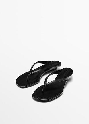Шлепанцы  женские кожаные massimo dutti