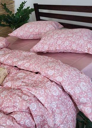 Сатин premium, muscat rose подк. цельн. (двуспальный)