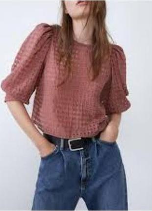Гарна блузка кофта з акцентними рукавами від zara розміру m